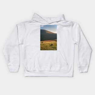 Sheep Grazing on the Mountain Kids Hoodie